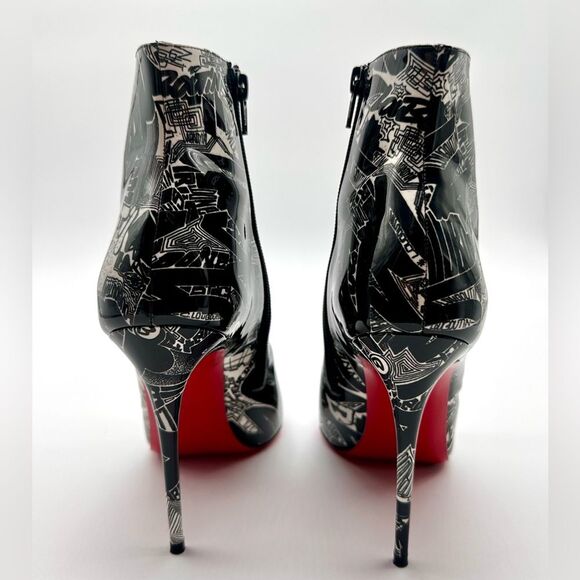 Christian Louboutin So Kate 100 Booty Patent Nicograf Graffiti Booties EU 38 US8 - Picture 4 of 12